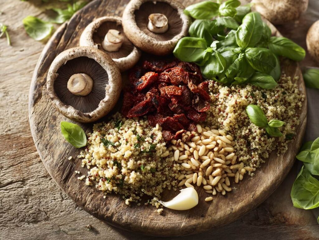 Mediterranean Stuffed Portobello Mushrooms