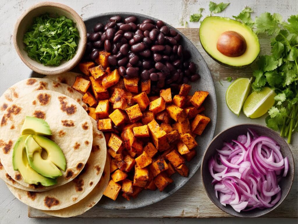 Smoky Black Bean and Sweet Potato Tacos