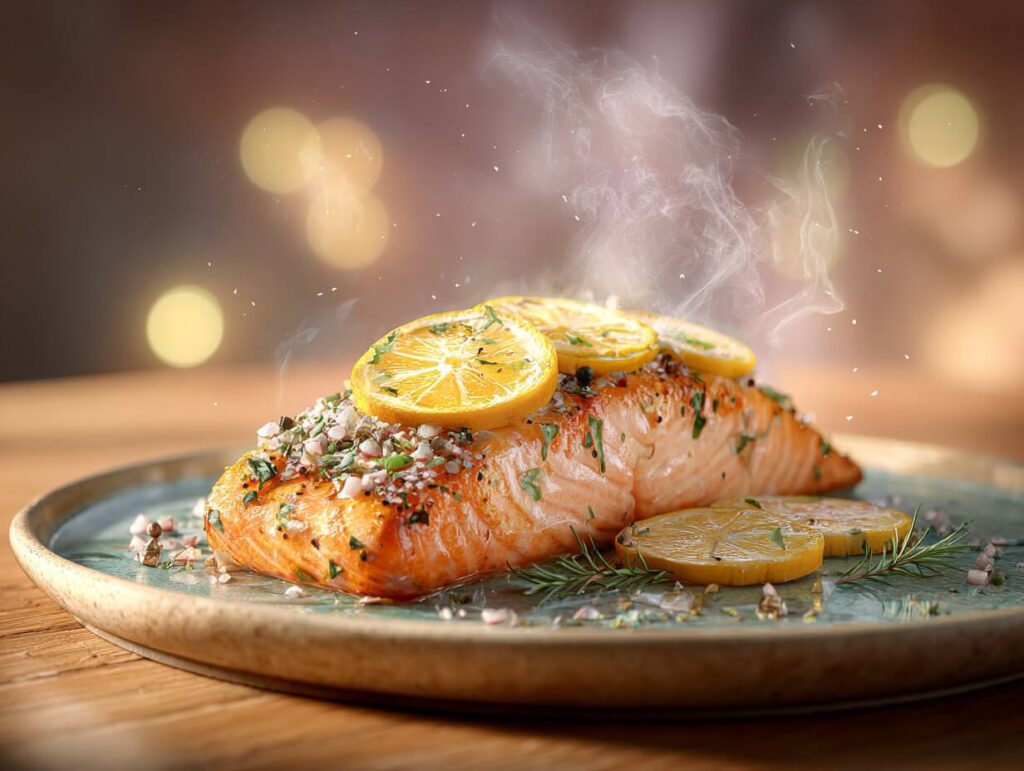 Baked Salmon with Lemon and Herbs
